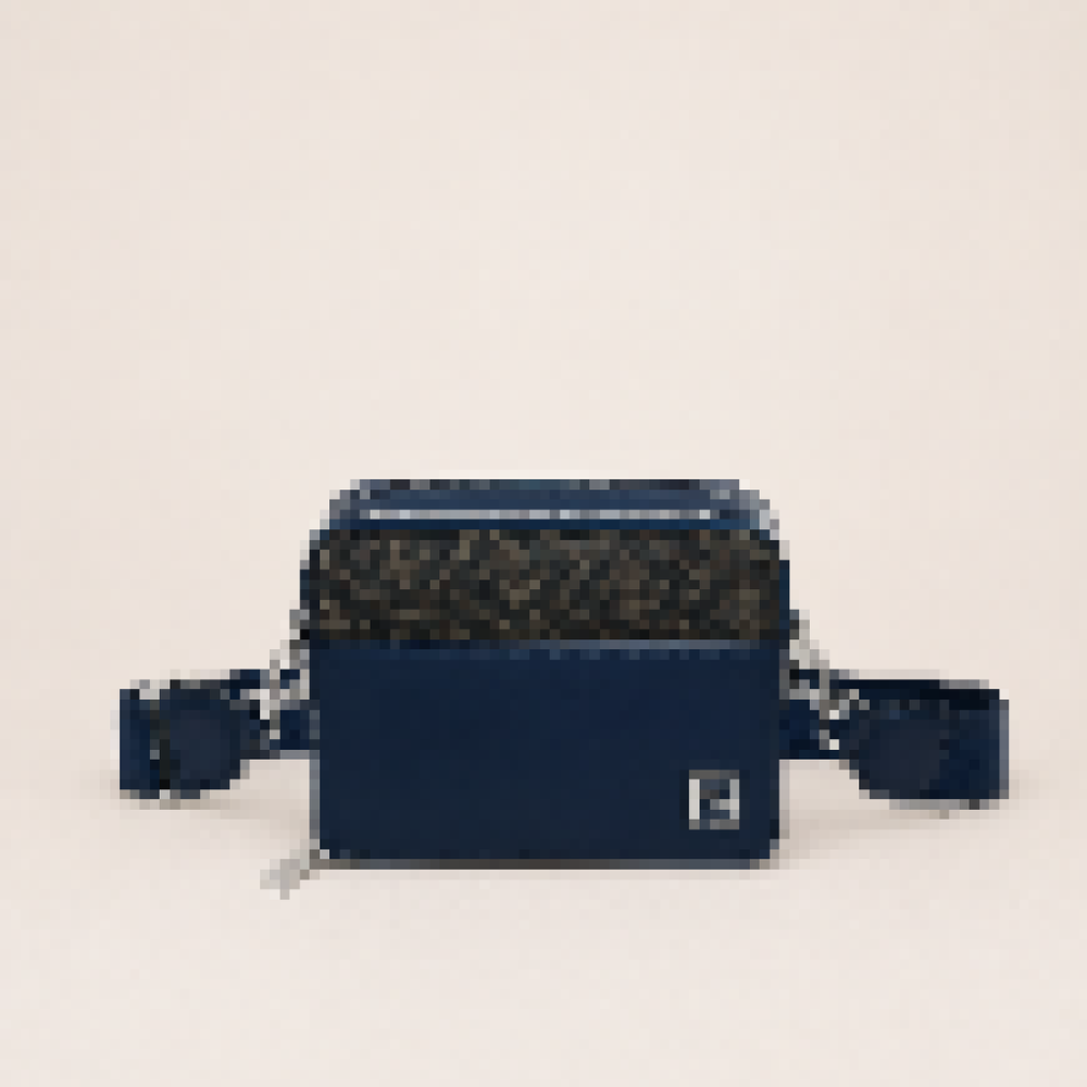 Luxury Monogram Camera Crossbody Bag for Men – Structured Square Organizer Shoulder Bag with Zip Closure