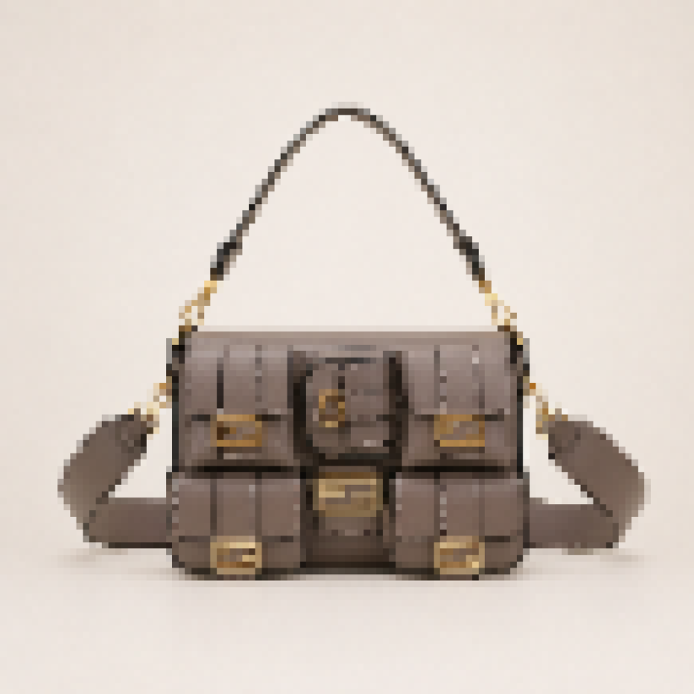 Structured Multi-Pocket Shoulder Bag with Adjustable Strap for Everyday Use
