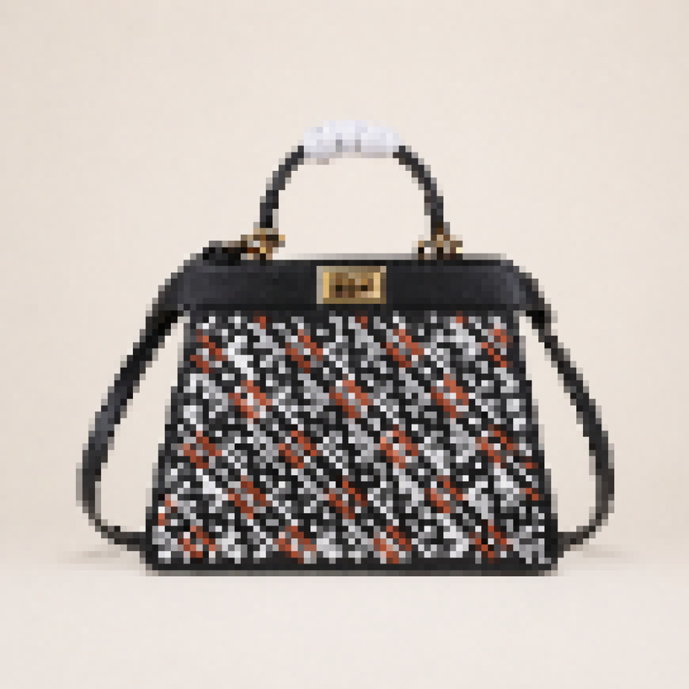 Luxury Woven Mini Top Handle Crossbody Bag – Structured Leather Satchel with Detachable Strap