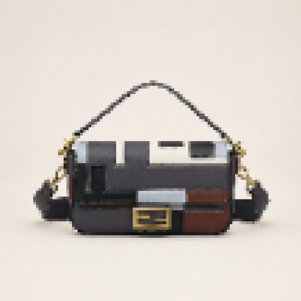 Colorblock Baguette Shoulder Bag with Detachable Strap for Everyday Use