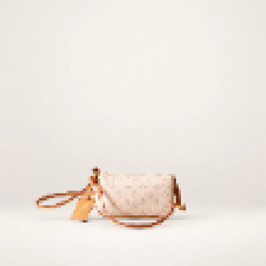 Pastel Monogram Mini Shoulder Bag – Women's Zip-Top Pochette with Adjustable Handle