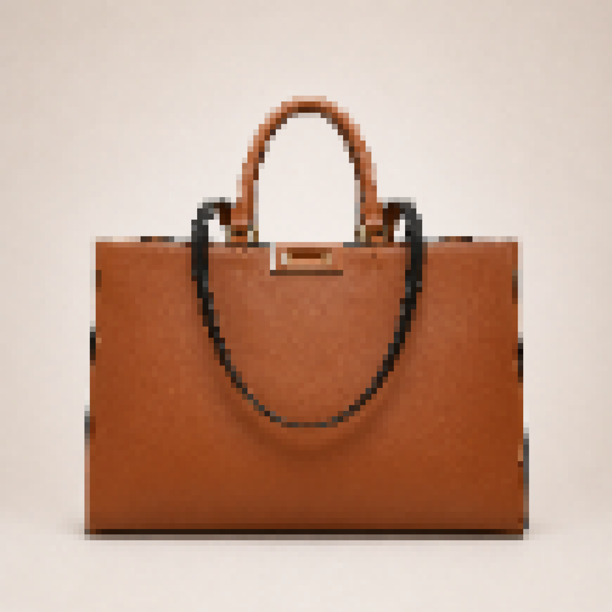 Structured Top Handle Tote Bag with Turn-Lock Closure for Work and Everyday Use