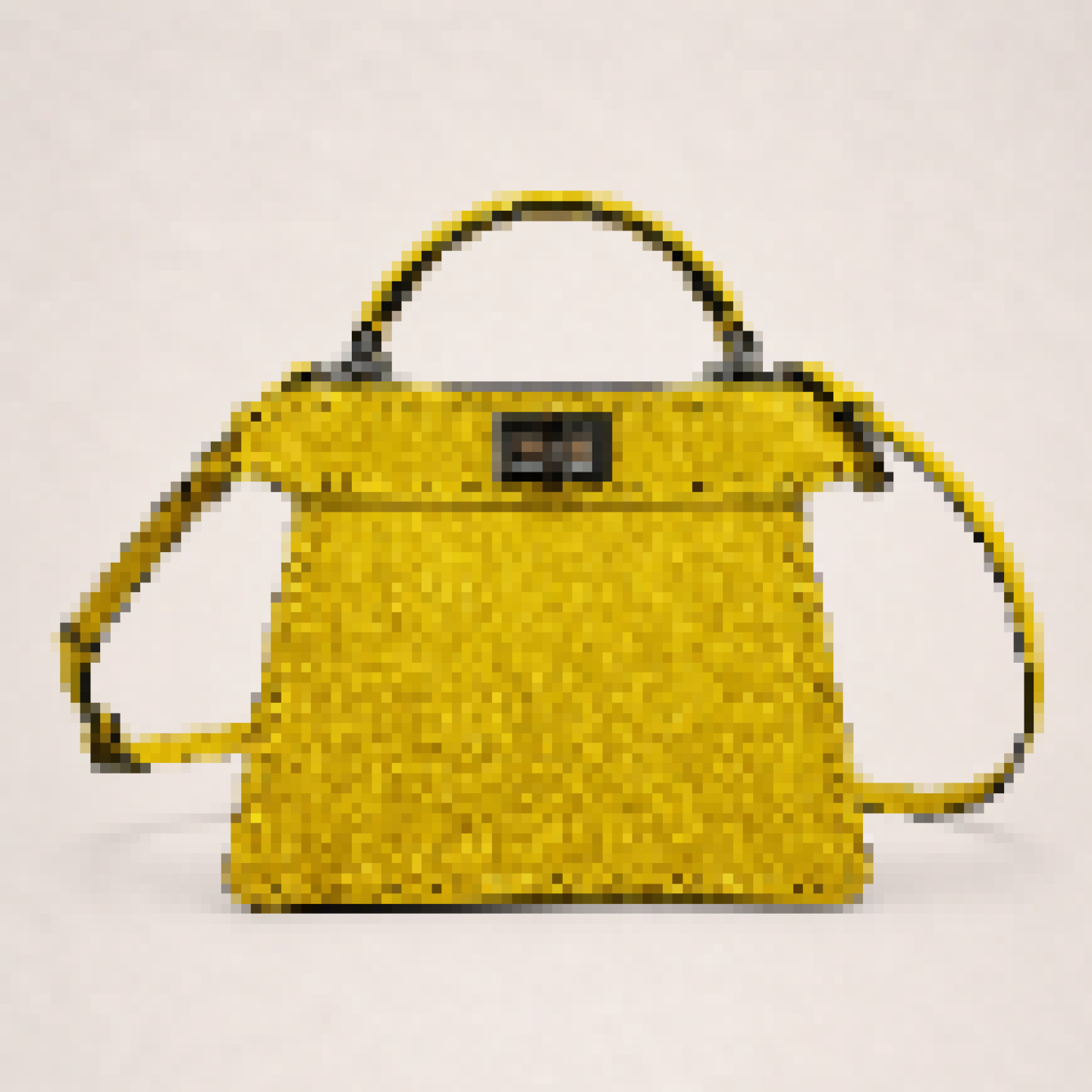 Mini Structured Leather Top Handle Bag with Turn-Lock Closure – Elegant Crossbody Satchel for Women