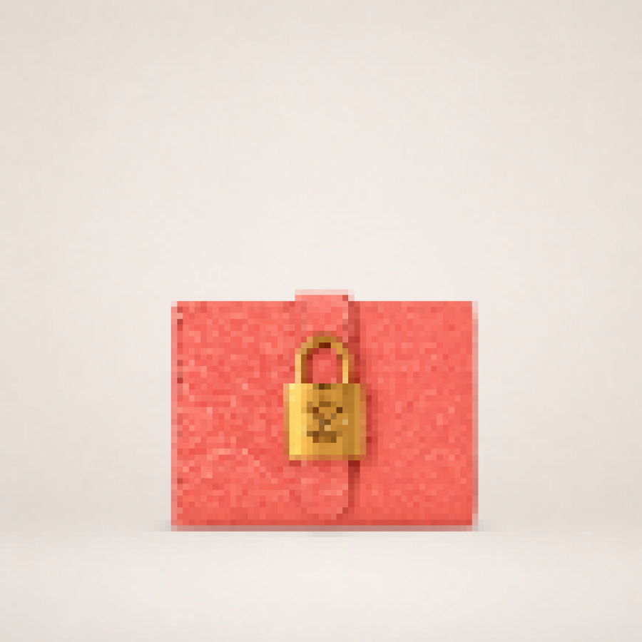 Women’s Luxury Mini Leather Wallet with Gold Lock Detail, Compact Card Holder Purse for Everyday Elegance