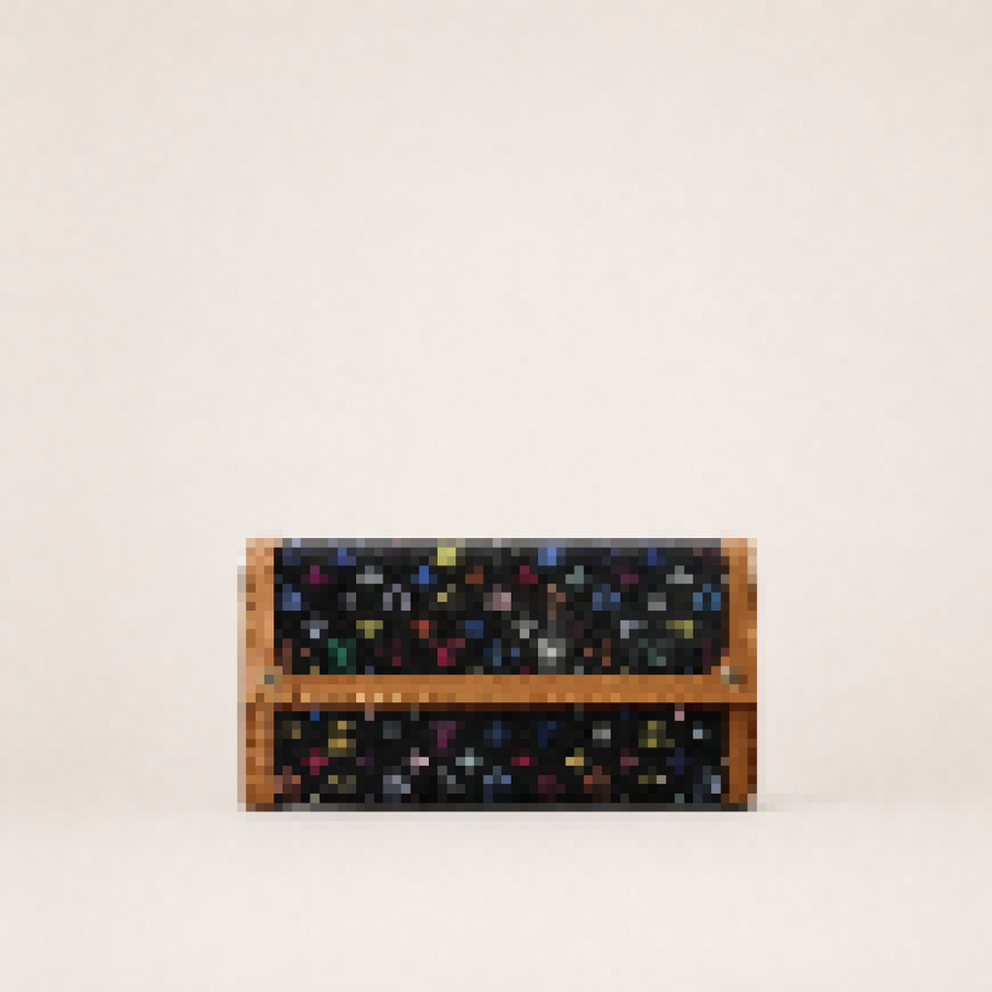 Luxury Monogram Print Long Wallet for Women, Elegant Slim Clutch Purse with Multiple Card Slots and Secure Button Closure
