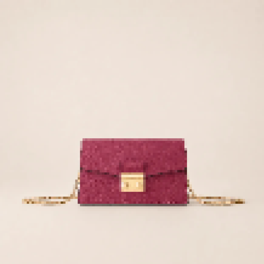 Women’s Embossed Leather Crossbody Clutch Bag with Chain Strap – Elegant Mini Shoulder Purse for Daily & Party Style