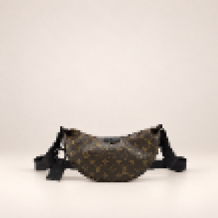 Monogram Half Moon Crossbody Bag – Women's Shoulder Purse with Minimalist Everyday Style