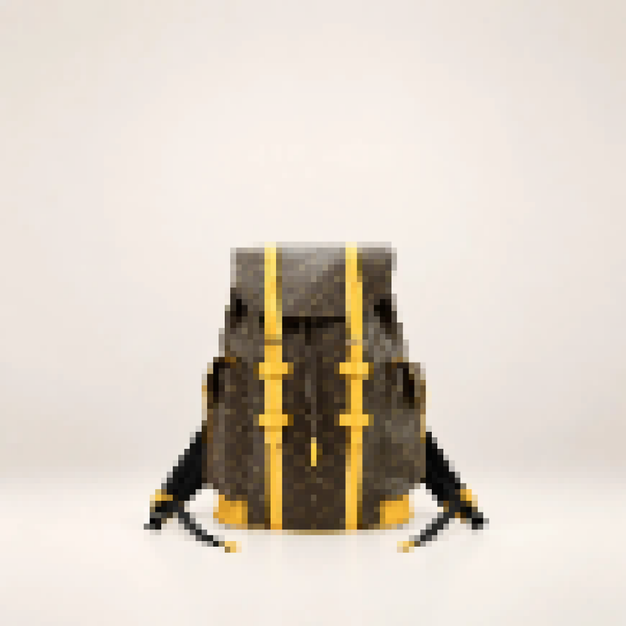 Monogram Structured Backpack – Unisex Travel Bag with Spacious Everyday Storage