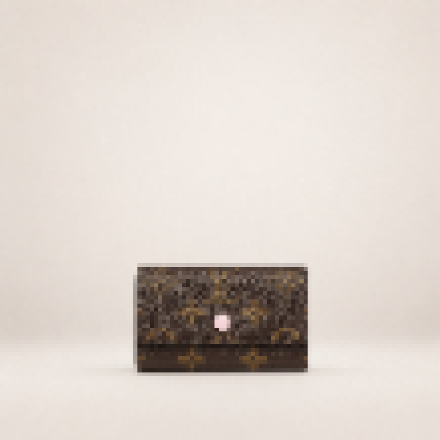 Classic Monogram Key Holder Wallet with Snap Closure for Everyday Carry