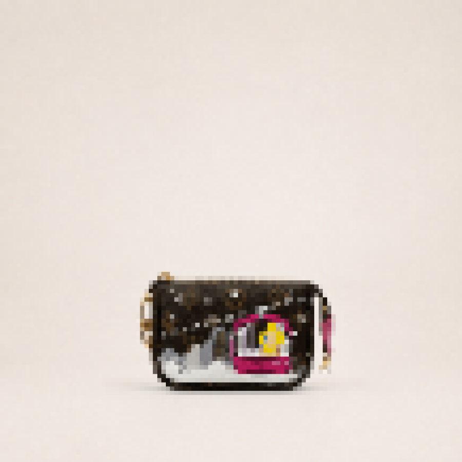 Artistic Cityscape Mini Wristlet Pouch with Zip Closure for Daily Carry