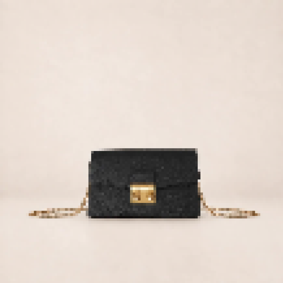 Women’s Embossed Leather Crossbody Clutch Bag with Chain Strap – Elegant Mini Shoulder Purse for Daily & Party Style