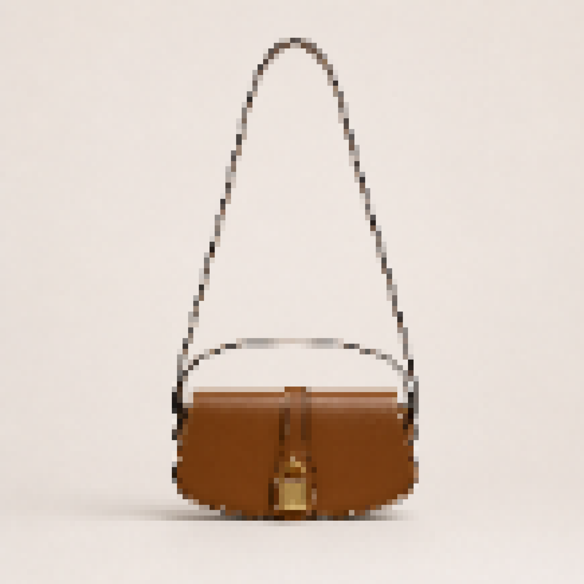 Compact Crescent Shoulder Bag with Lock Closure for Everyday Use