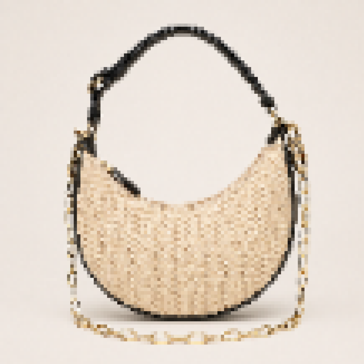 Minimalist Crescent Shoulder Bag with Chain Strap for Everyday Use