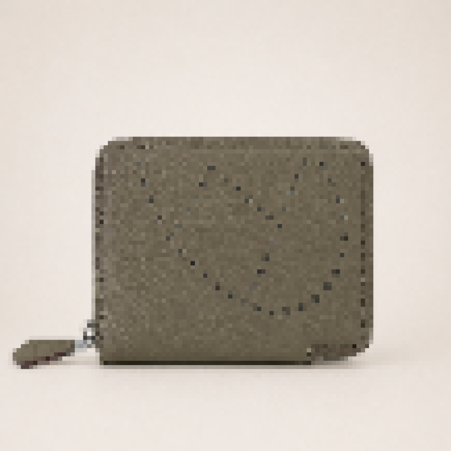 Minimalist Perforated Leather Zip Wallet – Compact Everyday Card Holder for Men & Women