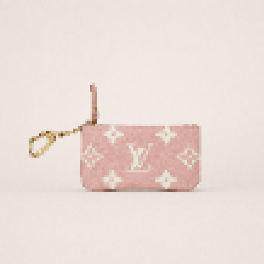 Compact Monogram Zip Coin Pouch Key Holder Wallet for Everyday Essentials