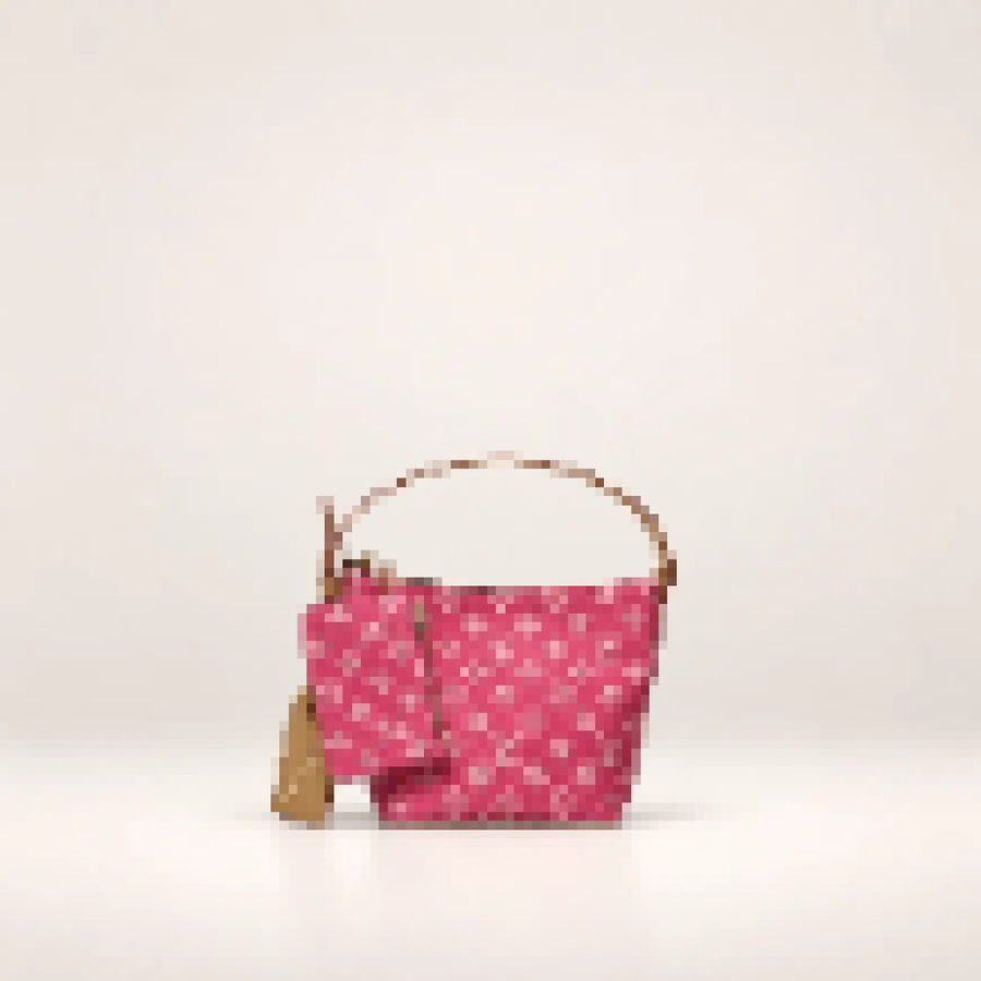 Printed Canvas Mini Handbag – Women's Top Handle Bag with Matching Pouch