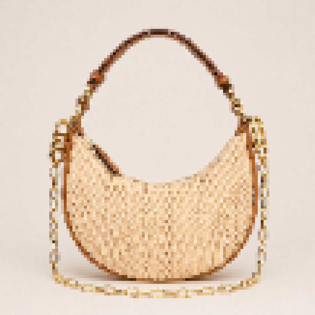 Minimalist Crescent Shoulder Bag with Chain Strap for Everyday Use