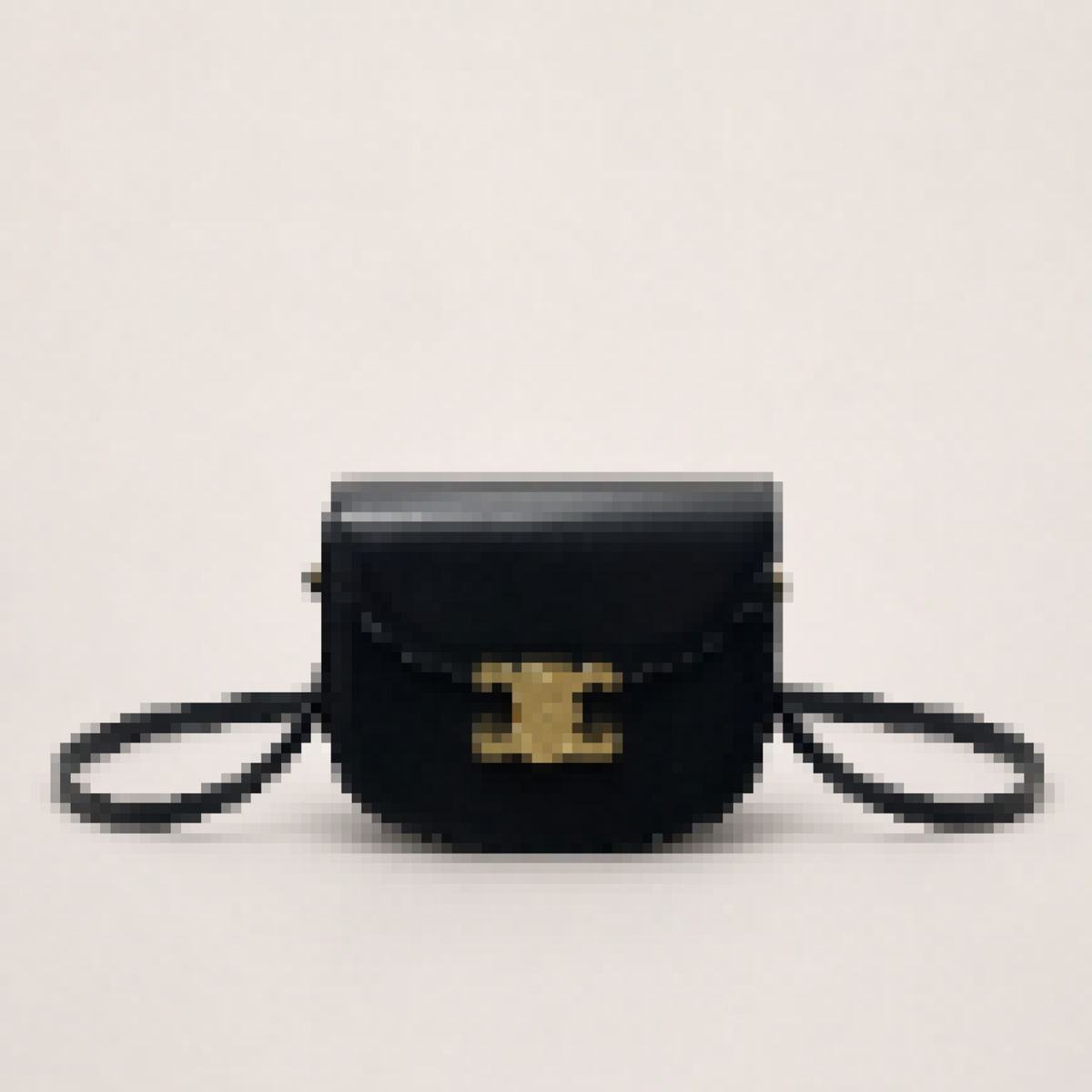 Mini Vintage-Inspired Saddle Crossbody Bag with Gold Statement Clasp – Elegant Compact Everyday Purse