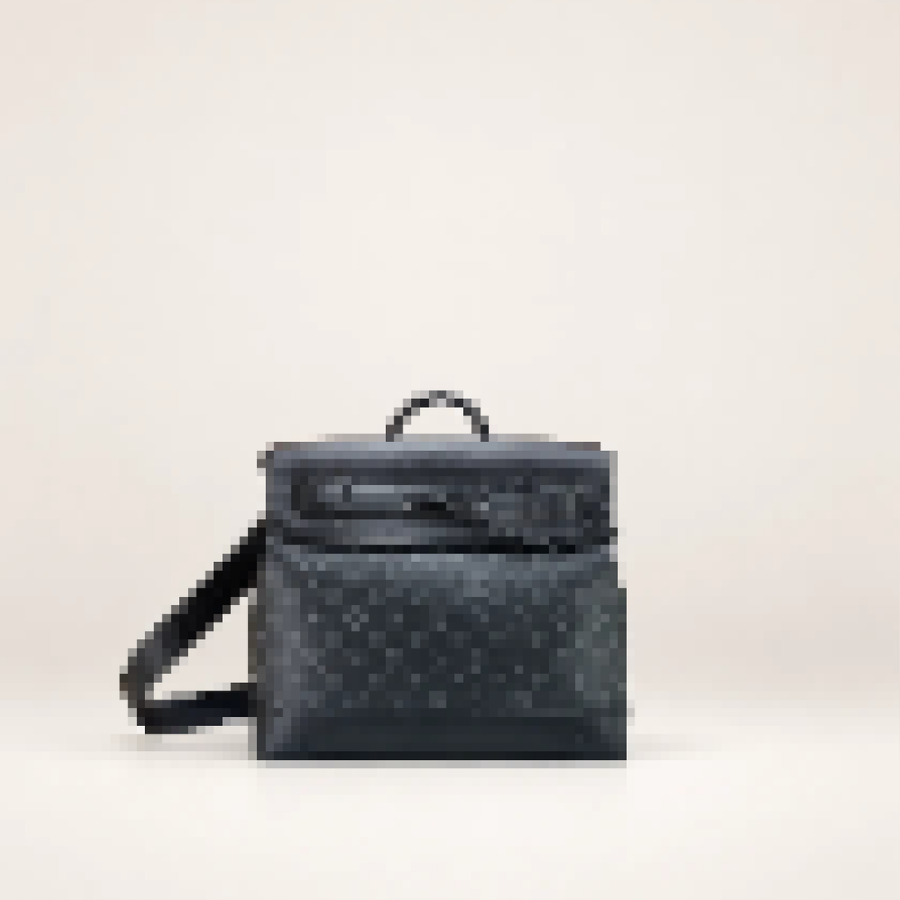 Men's Monogram Crossbody Bag – Structured Shoulder Briefcase with Classic Everyday Design