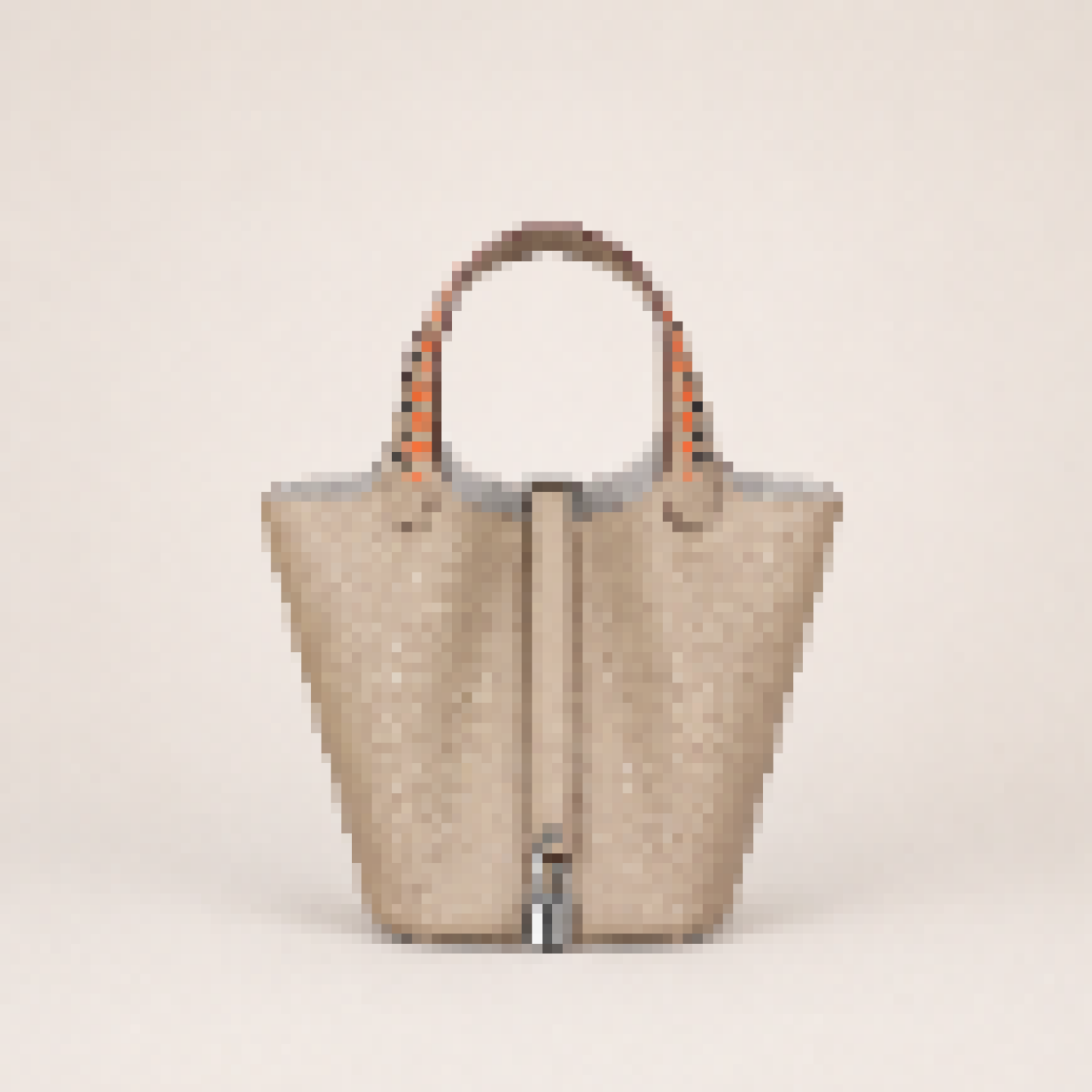 Bucket Tote Bag with Woven Top Handle for Daily Carry