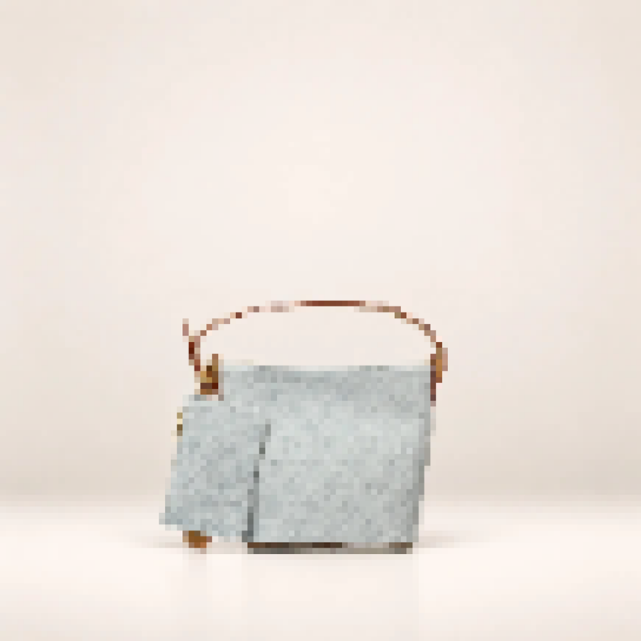 Printed Canvas Mini Handbag – Women's Top Handle Bag with Matching Pouch