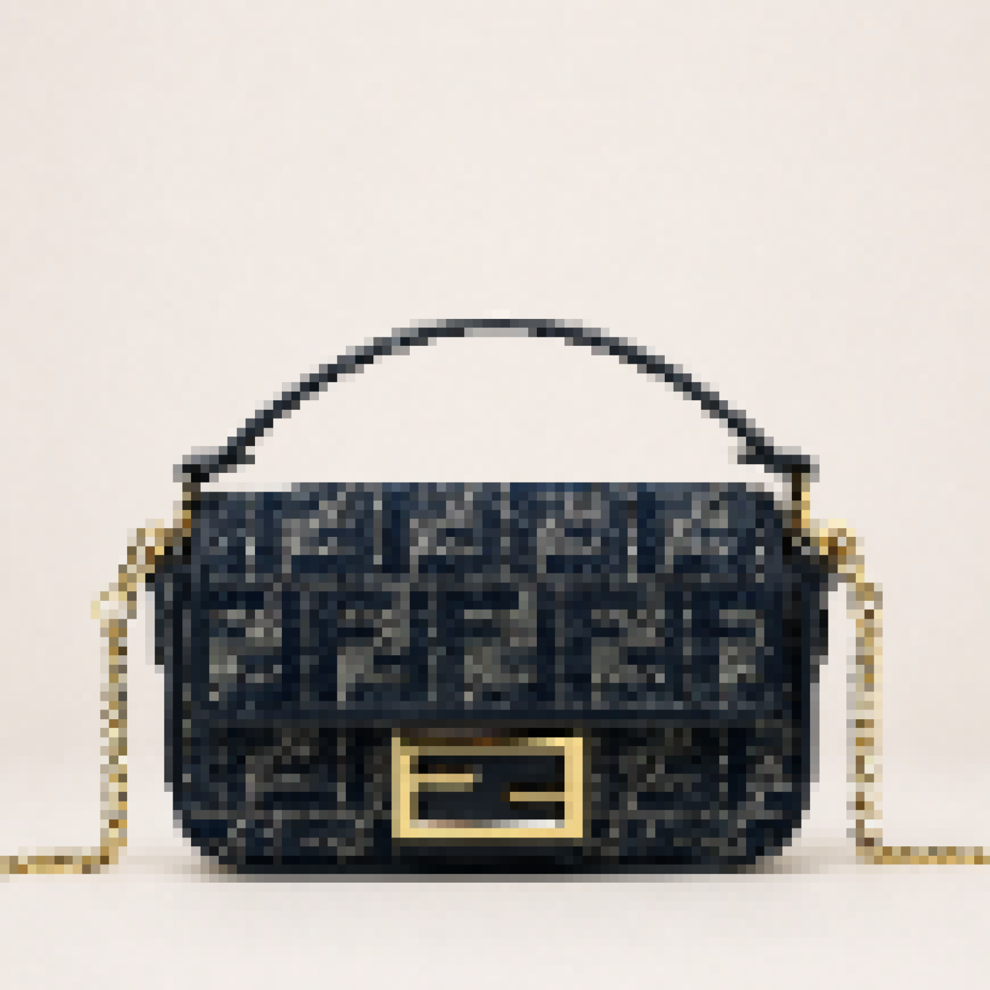 Structured Jacquard Crossbody Bag with Gold Clasp – Elegant Everyday Shoulde