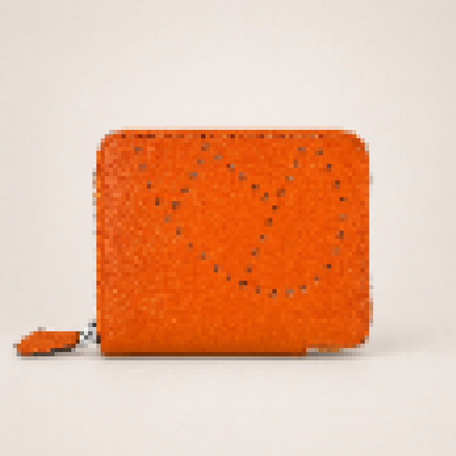 Minimalist Perforated Leather Zip Wallet – Compact Everyday Card Holder for Men & Women