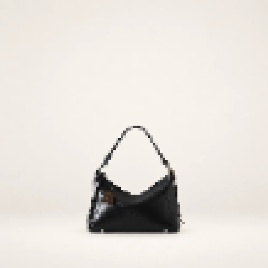 Monogram East-West Hobo Bag – Women's Convertible Shoulder Purse with Adjustable Strap