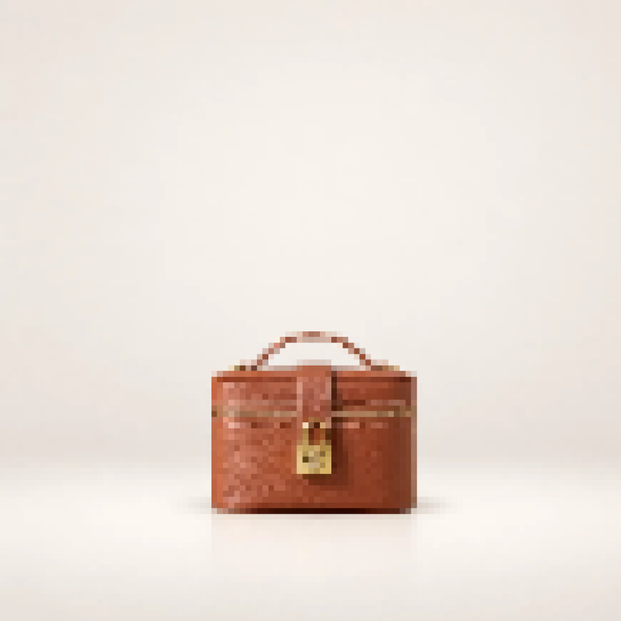 Leather Vanity Bag – Women's Mini Crossbody Handbag with Top Handle