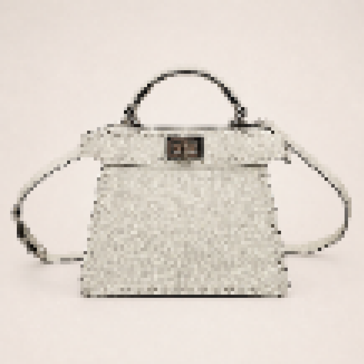 Mini Structured Leather Top Handle Bag with Turn-Lock Closure – Elegant Crossbody Satchel for Women