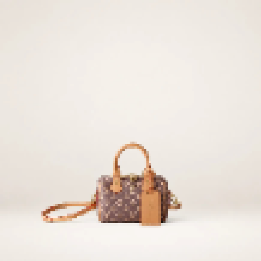 Monogram Mini Boston Bag – Women's Small Crossbody Purse with Removable Strap