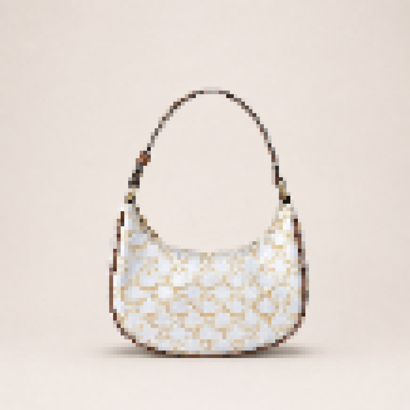 Minimalist Monogram Canvas Shoulder Bag with Faux Leather Trim