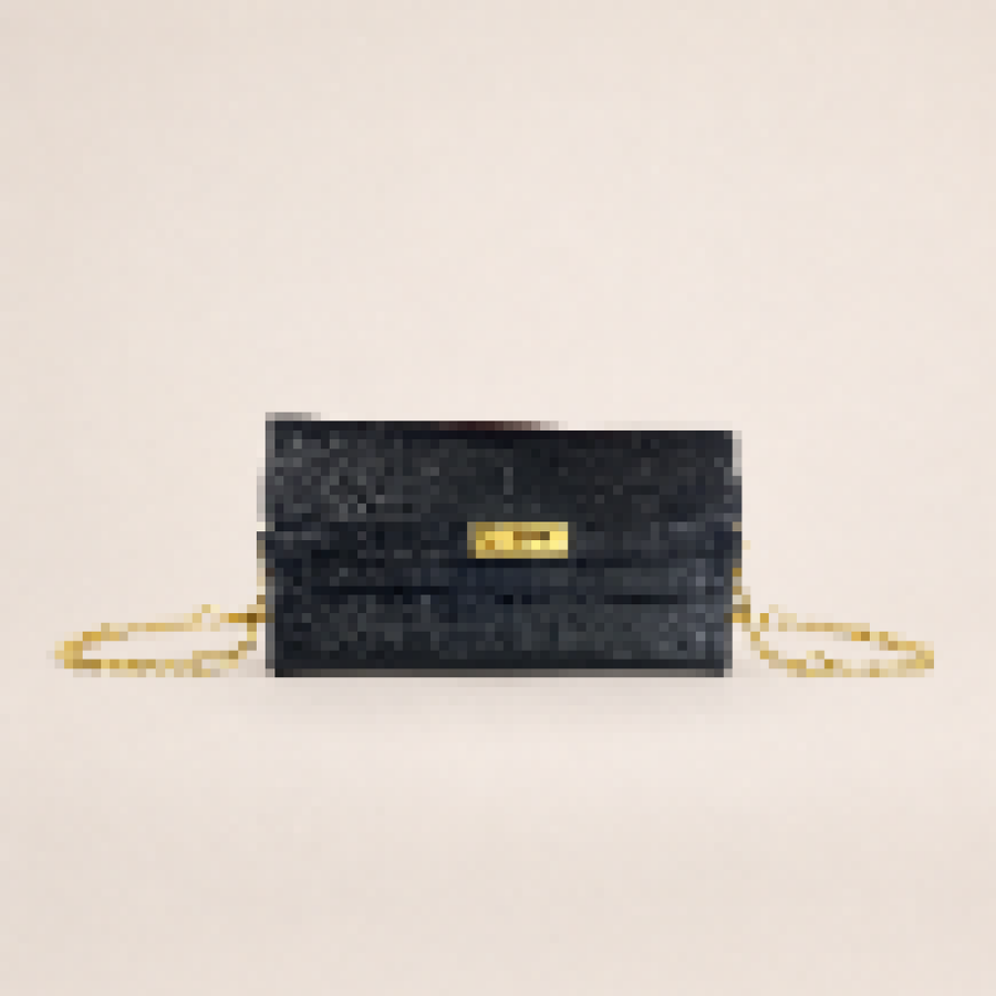Luxury Crocodile Embossed Leather Wallet on Chain – Elegant Long Clutch Crossbody Wallet for Women
