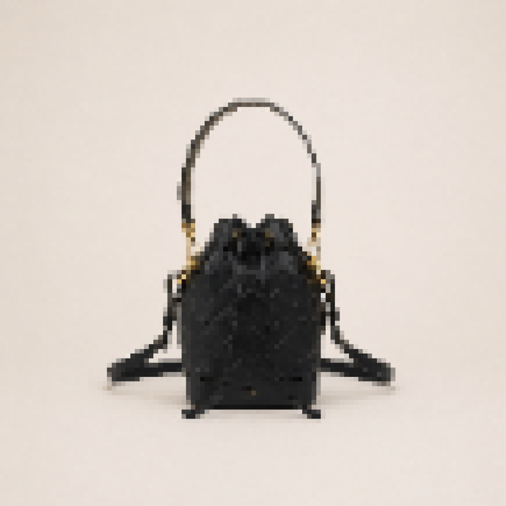 Mini Bucket Bag with Drawstring Closure and Top Handle for Everyday Use