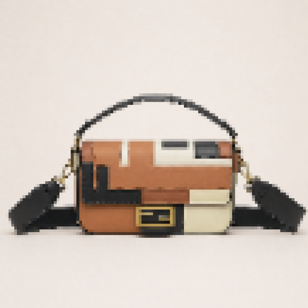 Colorblock Baguette Shoulder Bag with Detachable Strap for Everyday Use