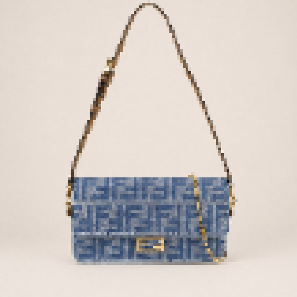Faux Denim Crossbody Wallet on Chain – Compact Shoulder Clutch for Everyday Use