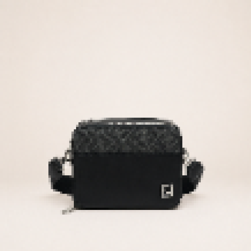 Luxury Monogram Camera Crossbody Bag for Men – Structured Square Organizer Shoulder Bag with Zip Closure