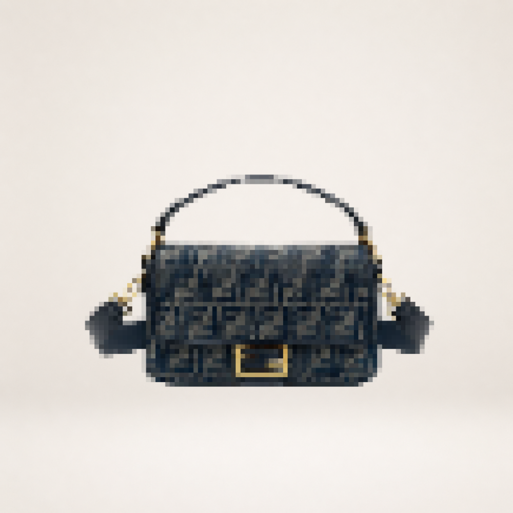 Structured Jacquard Crossbody Bag with Gold Clasp – Elegant Everyday Shoulder Purse