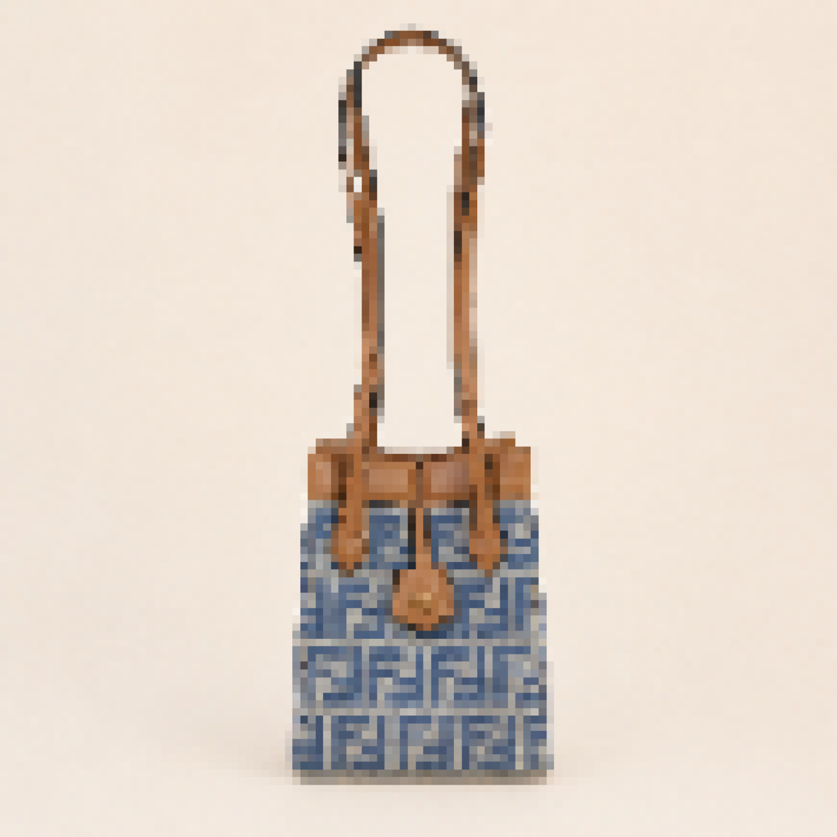 Luxury Geometric Mini Bucket Bag – Structured Top Handle Crossbody Purse in Premium Textured Canvas