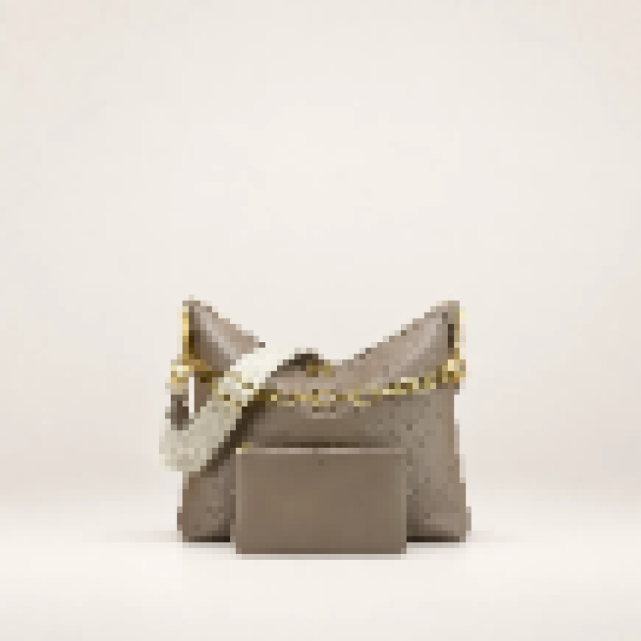 Embossed Hobo Shoulder Bag – Women's Soft Leather Handbag with Adjustable Strap