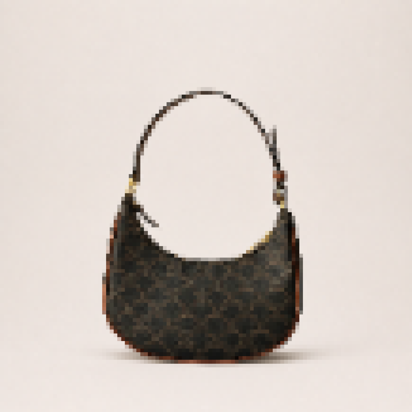 Minimalist Monogram Canvas Shoulder Bag with Faux Leather Trim
