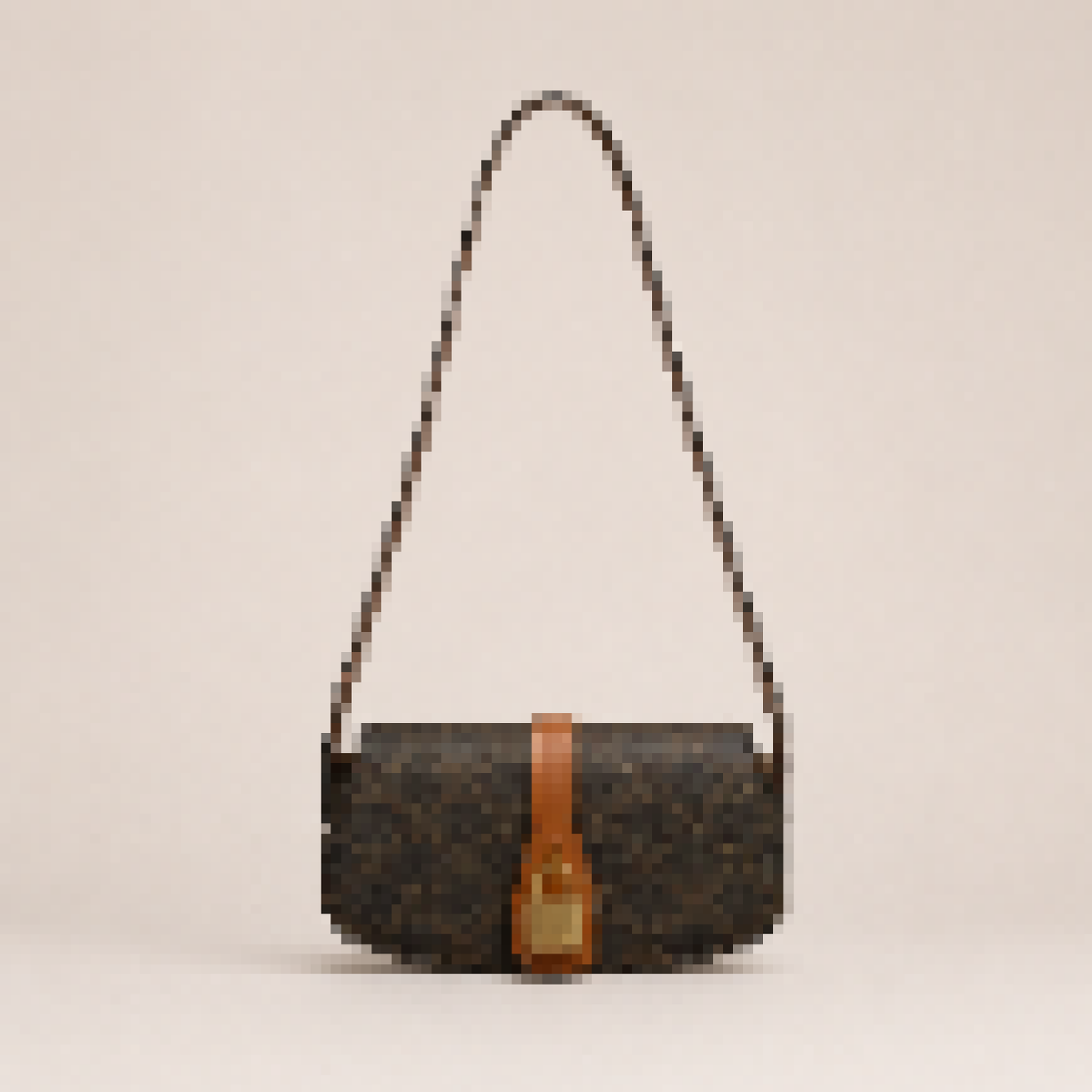 Compact Crescent Shoulder Bag with Lock Closure for Everyday Use
