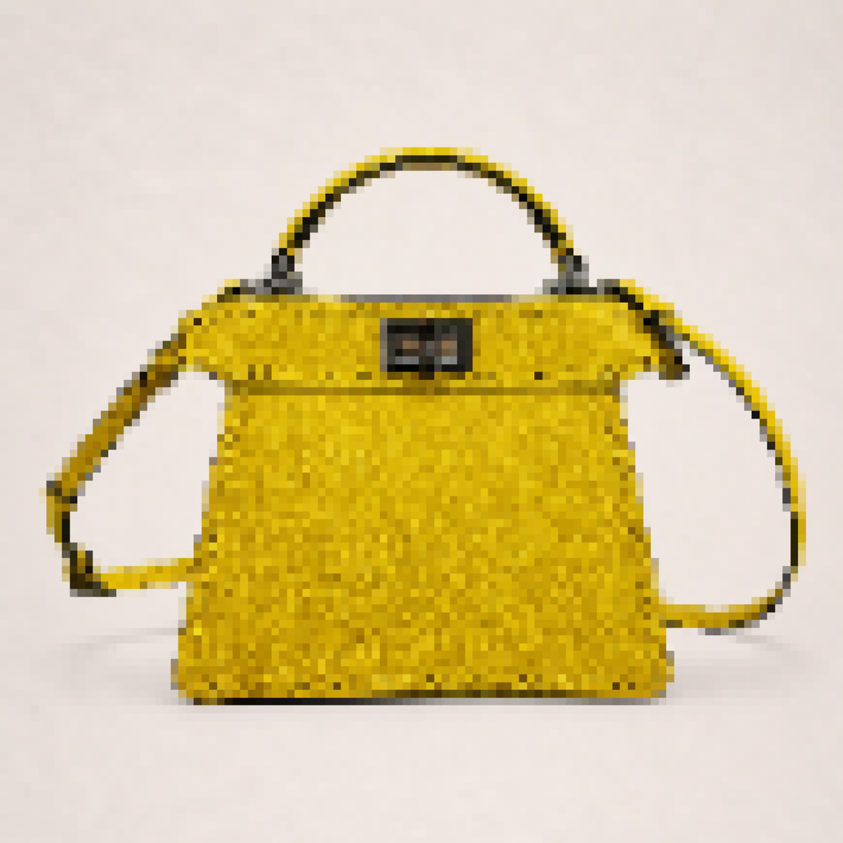 Mini Structured Leather Top Handle Bag with Turn-Lock Closure – Elegant Crossbody Satchel for Women