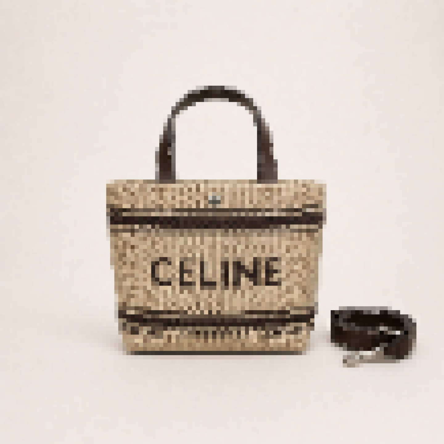 Mini Woven Canvas Tote Bag with Leather Handles – Structured Crossbody & Top Handle Handbag