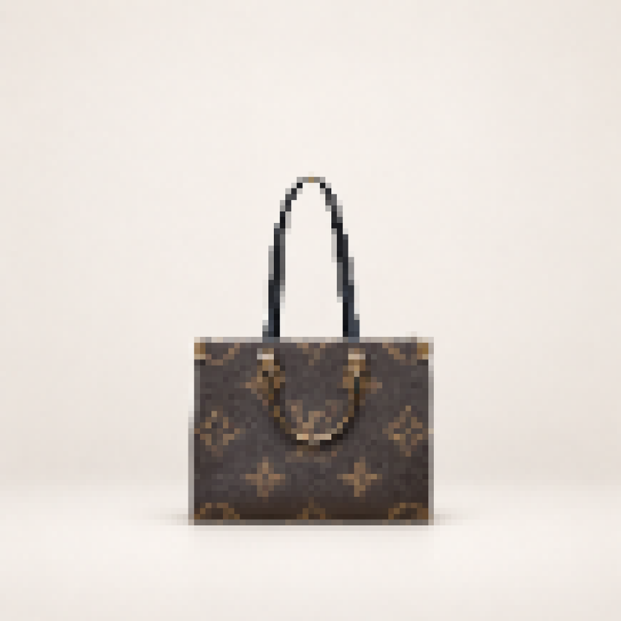 Structured Monogram Tote Bag – Women's Large Shoulder Handbag for Work and Everyday Use