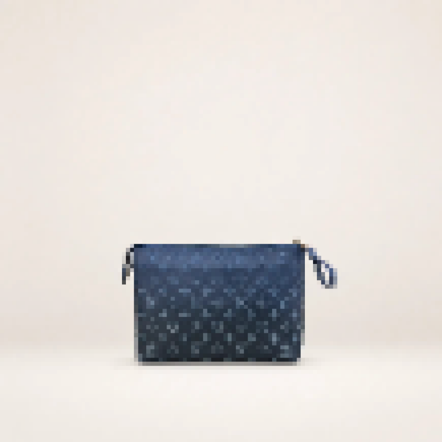 Monogram Travel Pouch – Unisex Zip Organizer Clutch Bag for Everyday Essentials