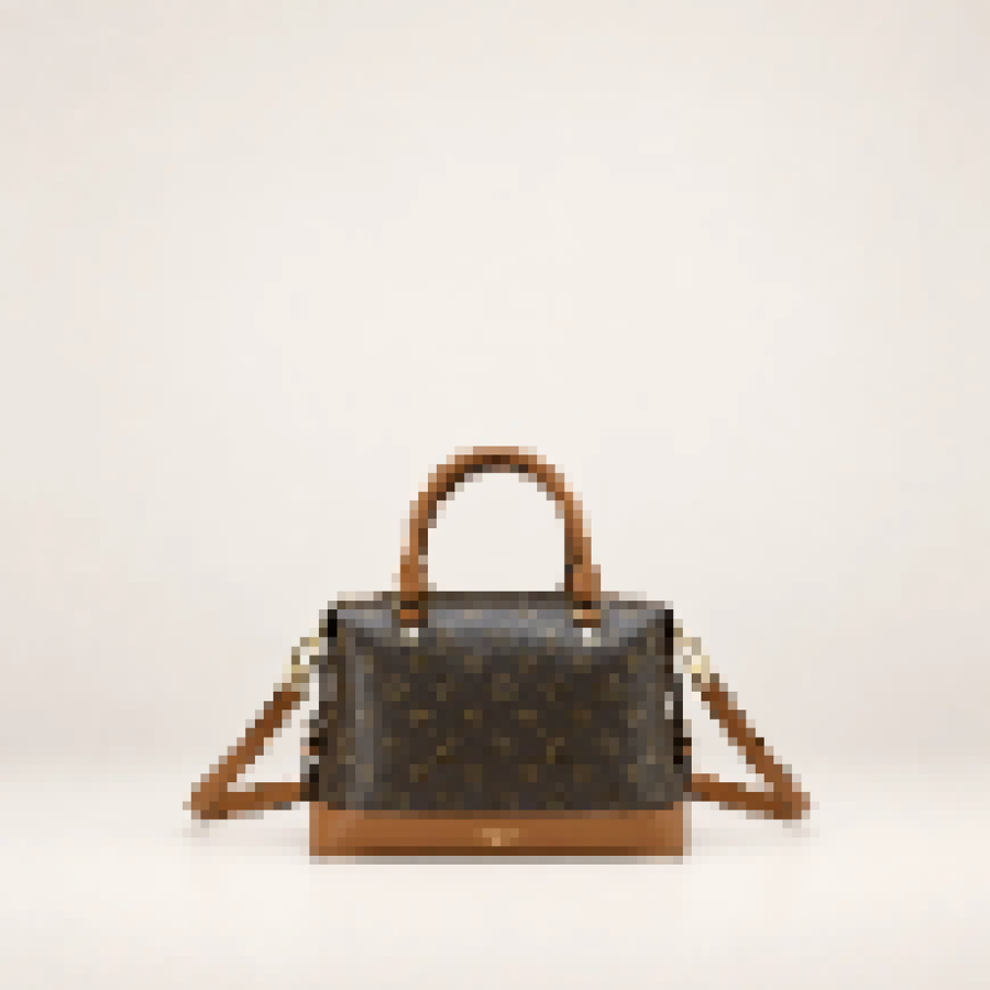 Monogram Mini Top Handle Bag – Women's Structured Crossbody Purse with Classic Design
