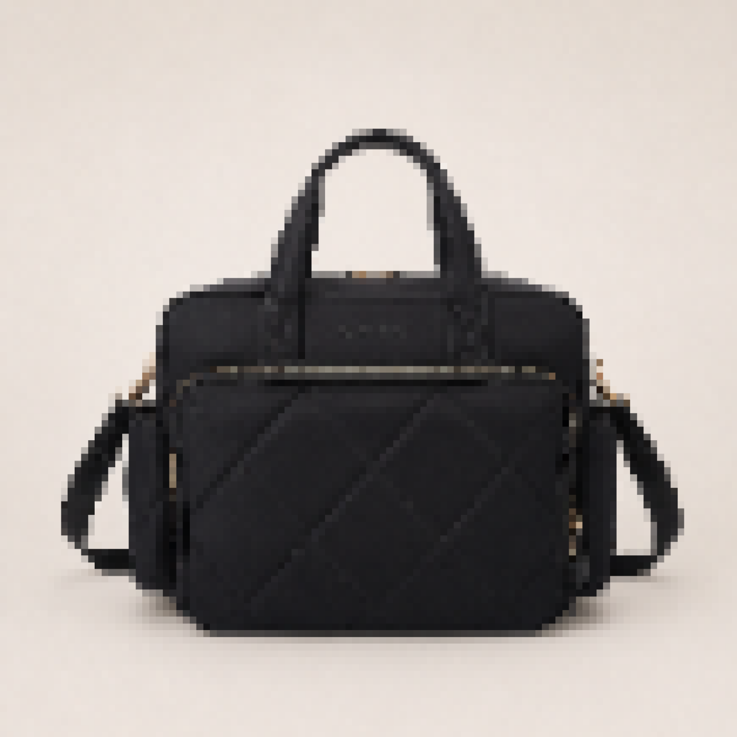 Large Capacity Quilted Diaper Tote Bag with Adjustable Crossbody Strap for Travel & Daily Use