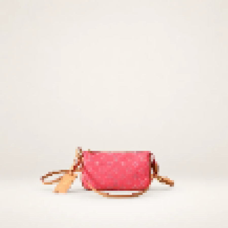 Pastel Monogram Mini Shoulder Bag – Women's Zip-Top Pochette with Adjustable Handle