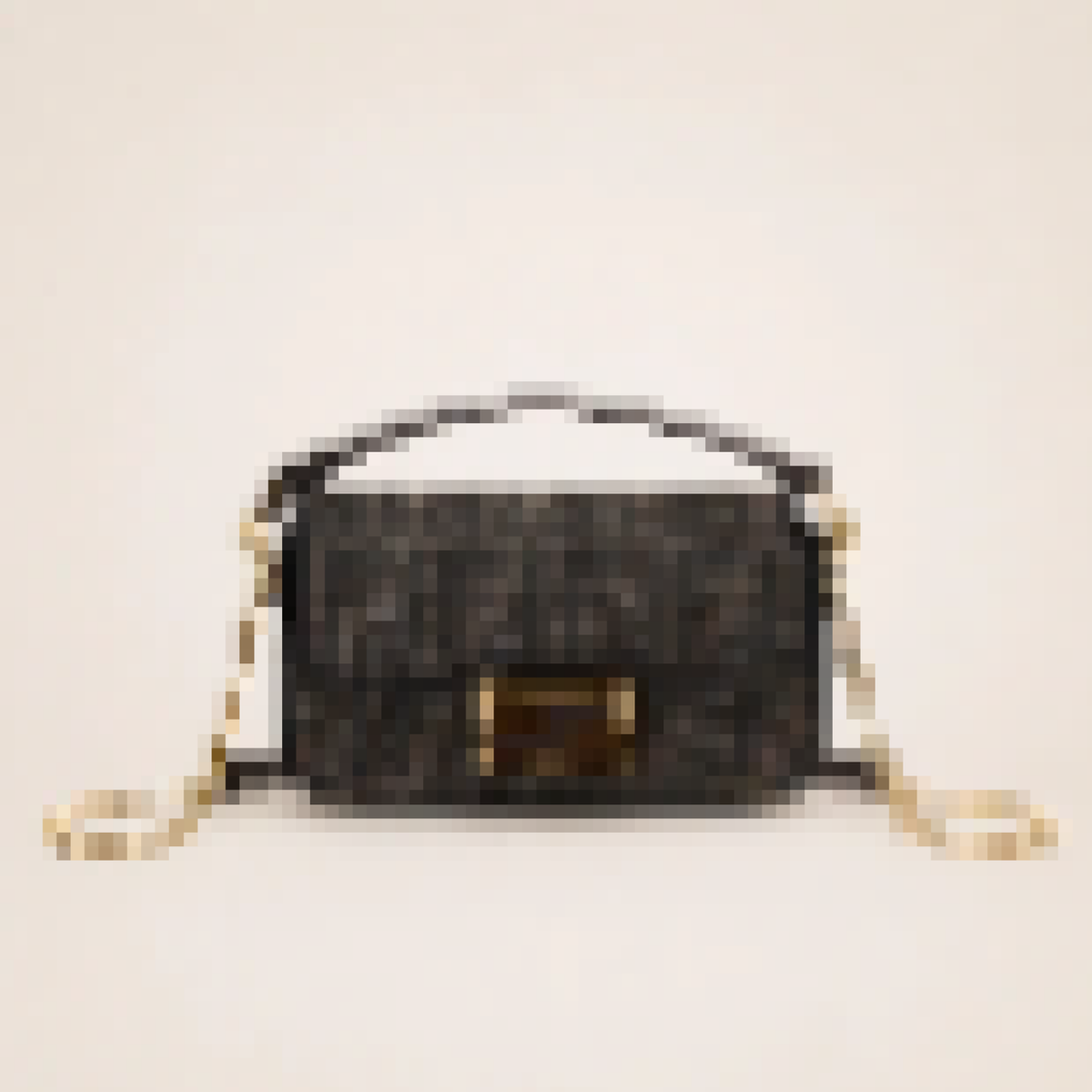 Mini Baguette Shoulder Bag with Chain Strap and Top Handle for Everyday Use